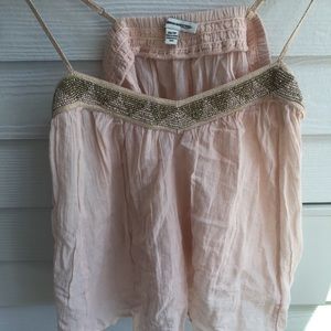 AEO Beaded Chiffon Cropped Tank